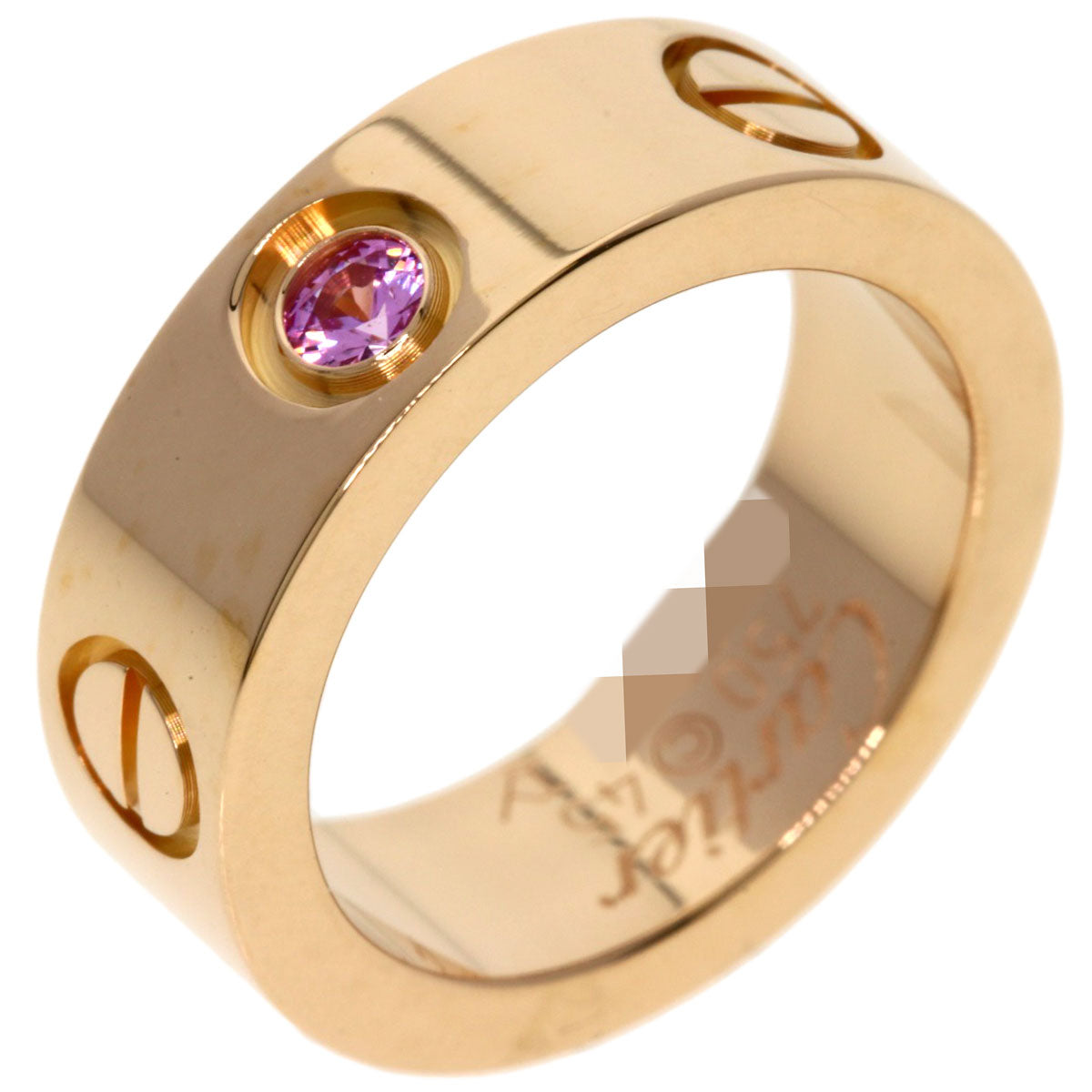 CARTIER Love ring 1P pink sapphire #45 Ring K18 Pink Gold Ladies [Used]