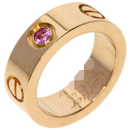 CARTIER Love ring 1P pink sapphire #45 Ring K18 Pink Gold Ladies [Used]