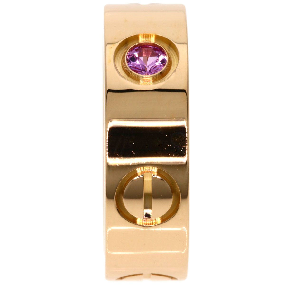 CARTIER Love ring 1P pink sapphire #45 Ring K18 Pink Gold Ladies [Used]