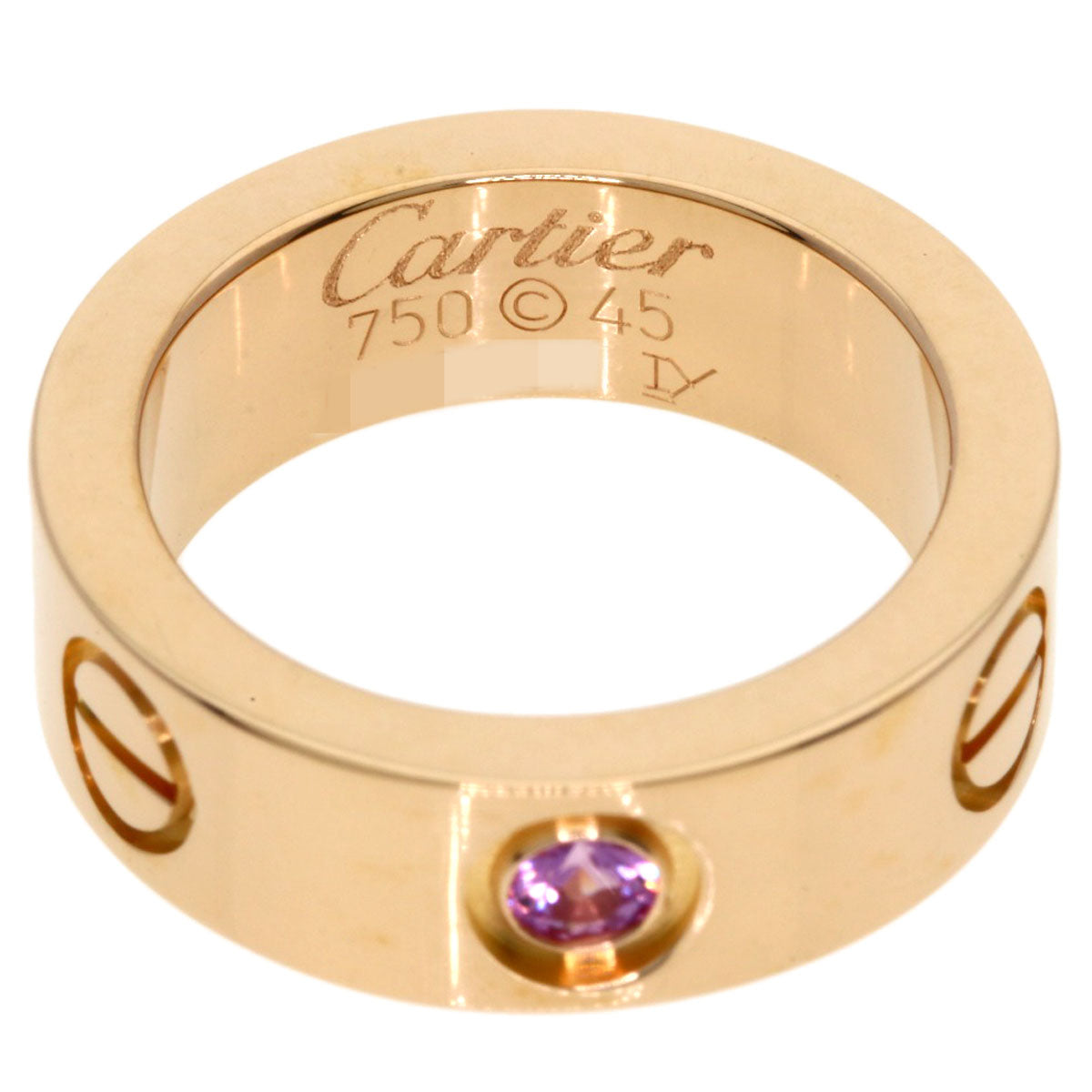 CARTIER Love ring 1P pink sapphire #45 Ring K18 Pink Gold Ladies [Used]