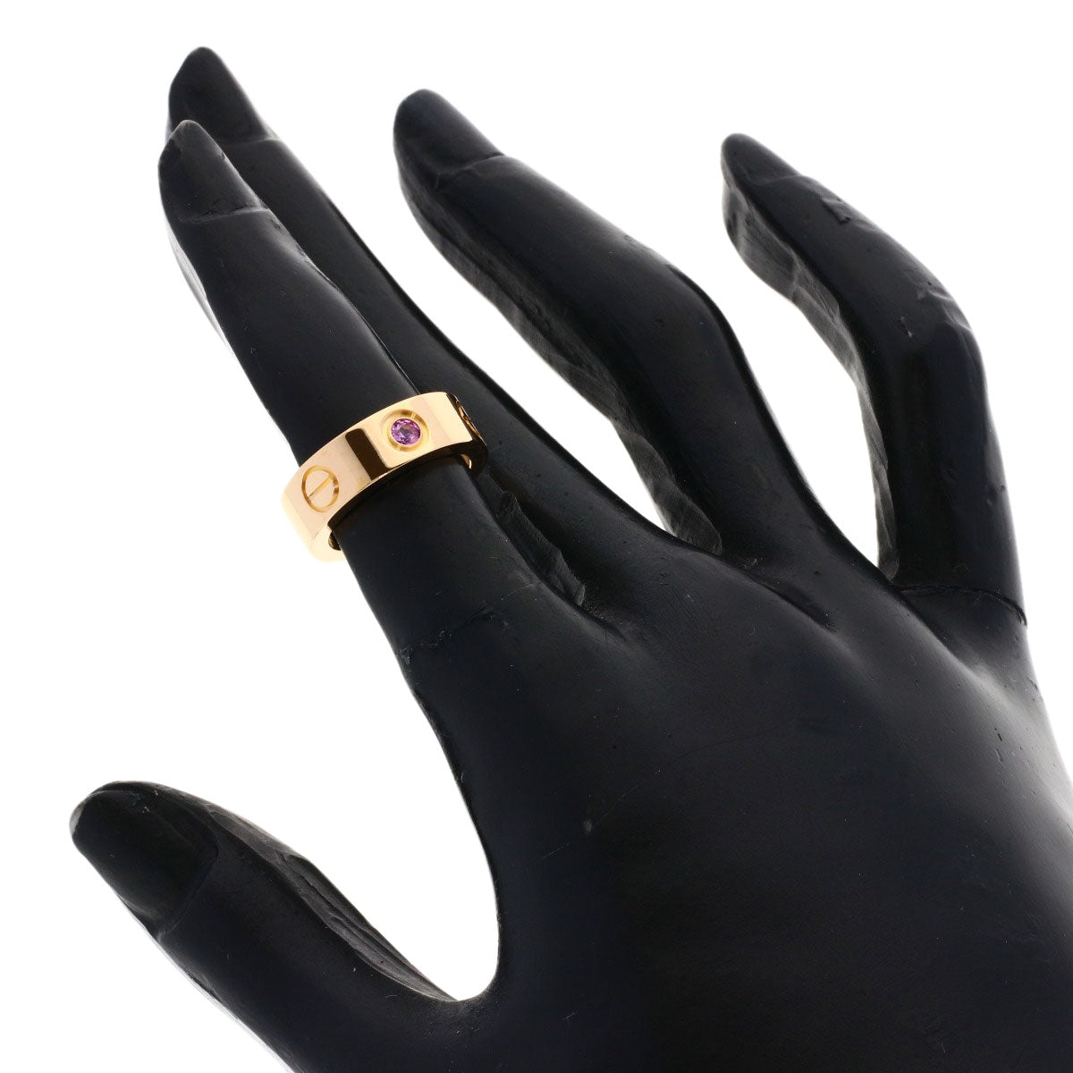 CARTIER Love ring 1P pink sapphire #45 Ring K18 Pink Gold Ladies [Used]