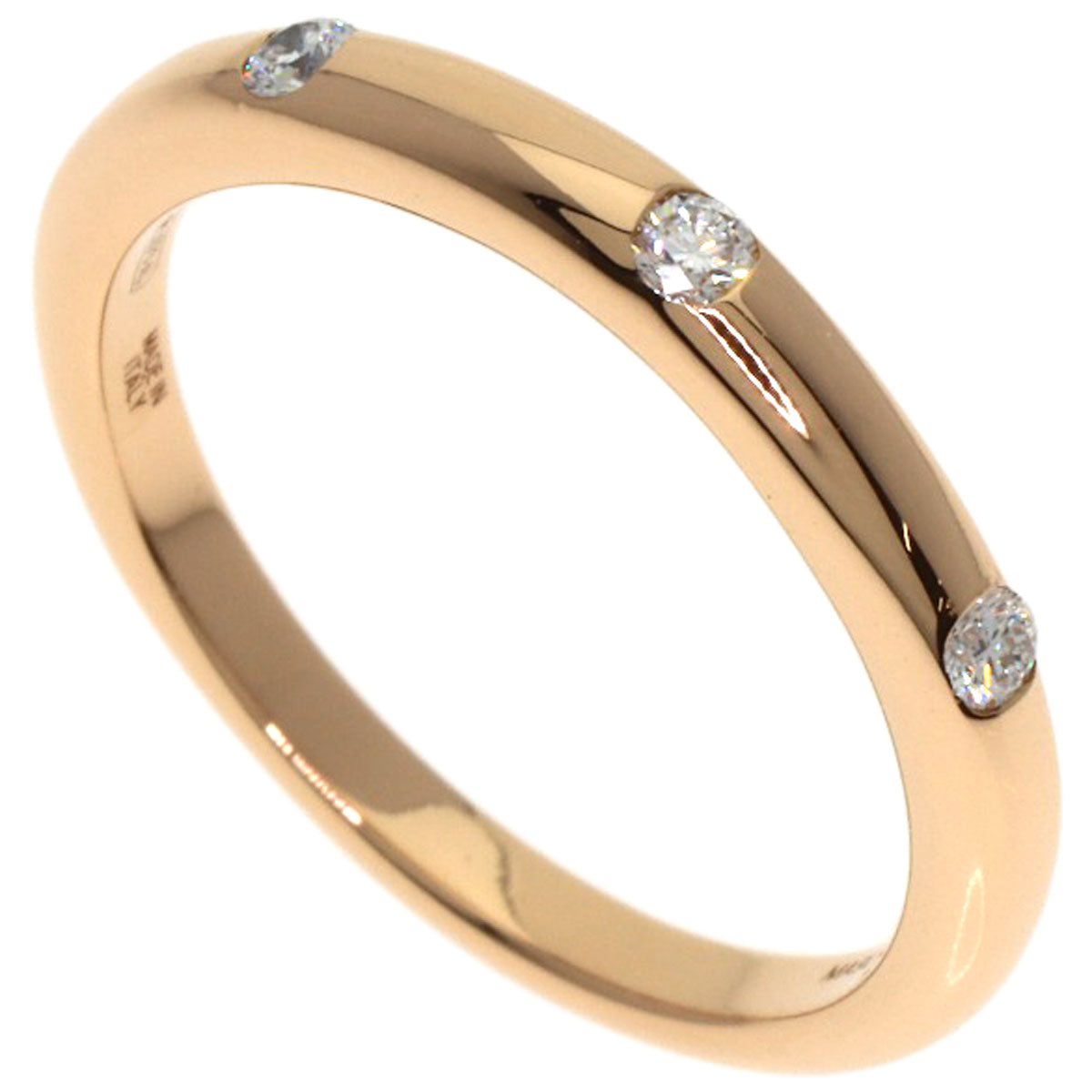 BVLGARI Feddy Wedding 3P Diamond Ring K18 Pink Gold Ladies [Used]