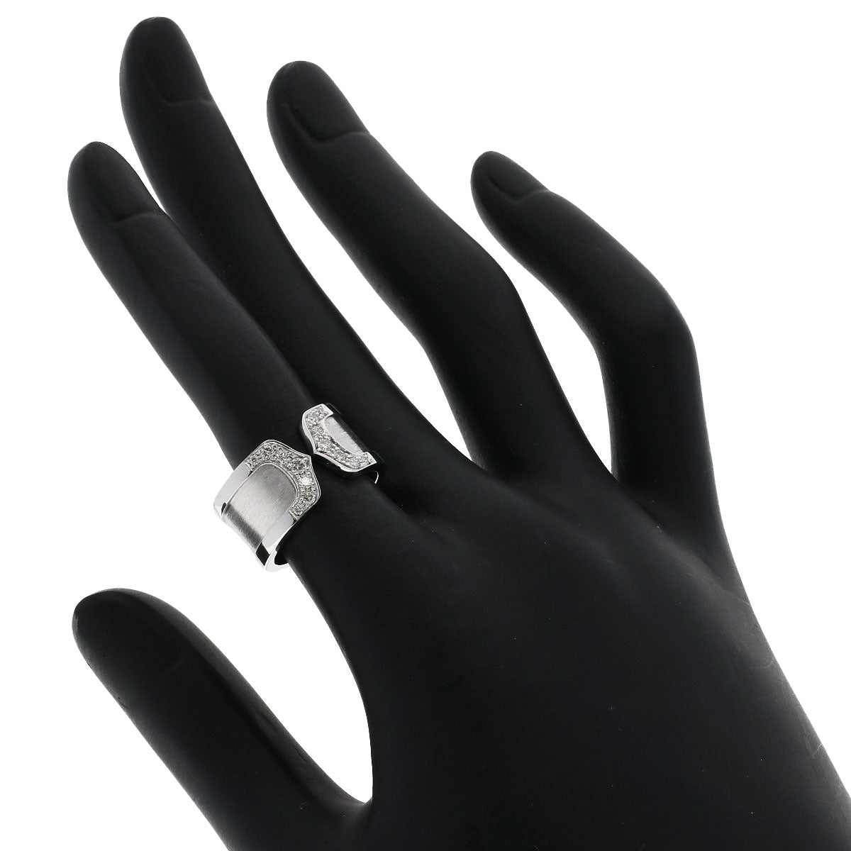 CARTIER C2 Diamond #50 Ring K18 White Gold Ladies [Used]