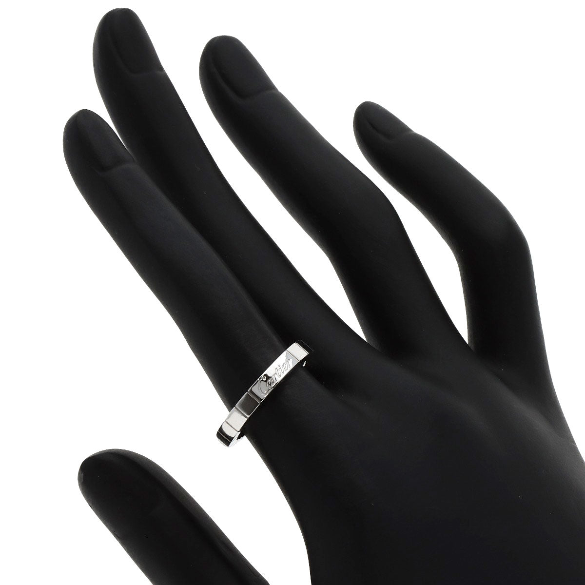 CARTIER Laniere # 51 Ring K18 White Gold Ladies [Used]
