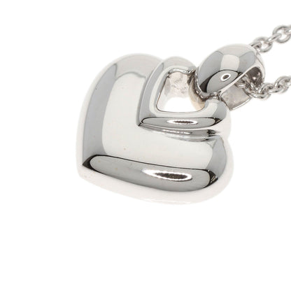 BVLGARI Doppio Cuore Heart Necklace K18 White Gold Ladies [Used]
