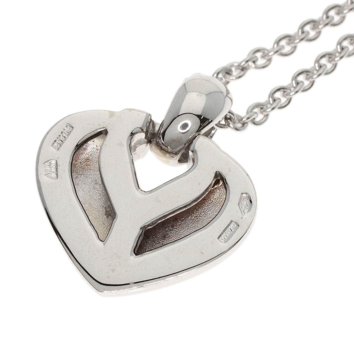 BVLGARI Doppio Cuore Heart Necklace K18 White Gold Ladies [Used]