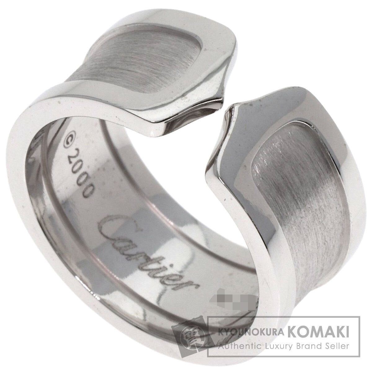 CARTIER C2 ring LM # 56 Ring K18 White Gold Ladies [Used]
