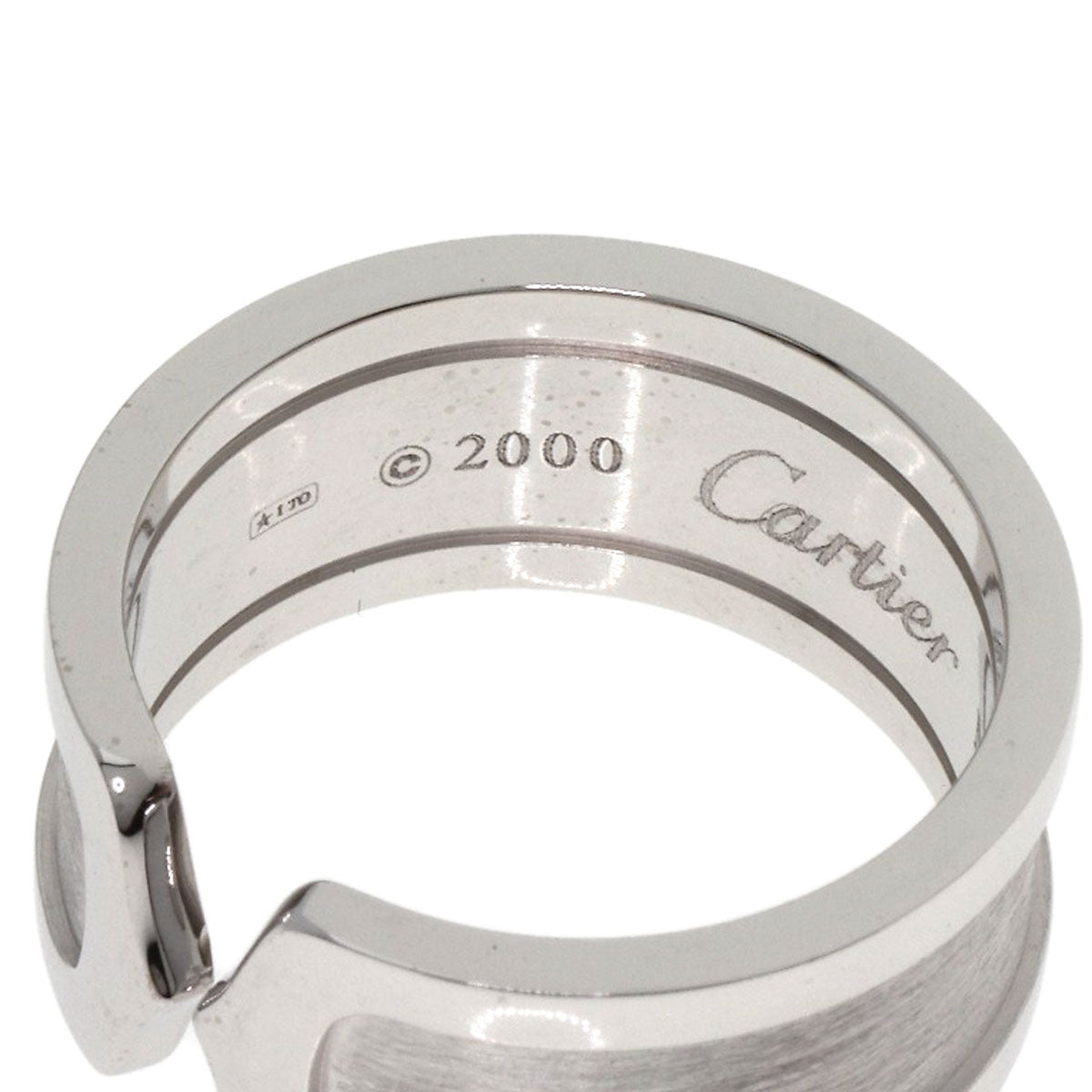 CARTIER C2 ring LM # 56 Ring K18 White Gold Ladies [Used]