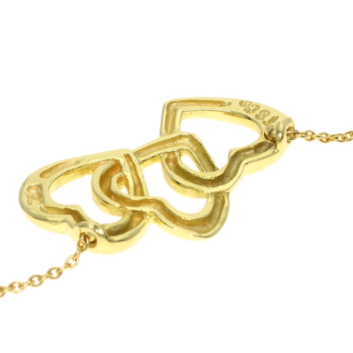 TIFFANY&Co. Triple heart Necklace K18 Yellow Gold Ladies [Used]