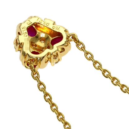 POLA Ruby Diamond Necklace K18 Yellow Gold Ladies [Used]