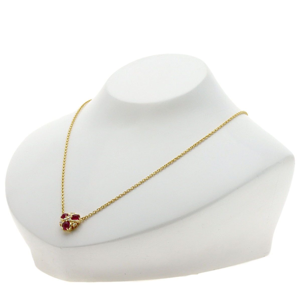 POLA Ruby Diamond Necklace K18 Yellow Gold Ladies [Used]
