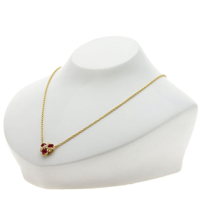 POLA Ruby Diamond Necklace K18 Yellow Gold Ladies [Used]