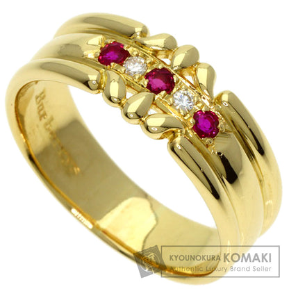 BURBERRY Ruby Diamond Ring K18 Yellow Gold Ladies [Used]