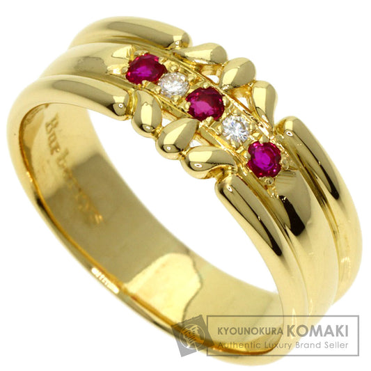 BURBERRY Ruby Diamond Ring K18 Yellow Gold Ladies [Used]