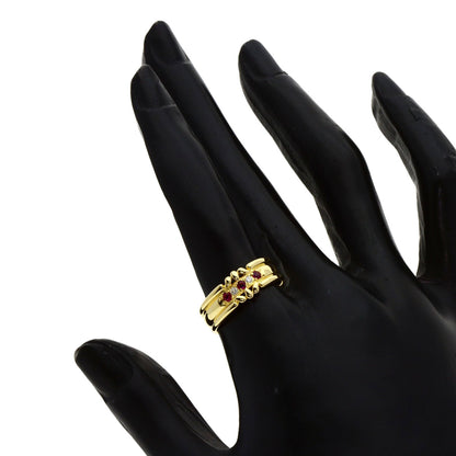 BURBERRY Ruby Diamond Ring K18 Yellow Gold Ladies [Used]
