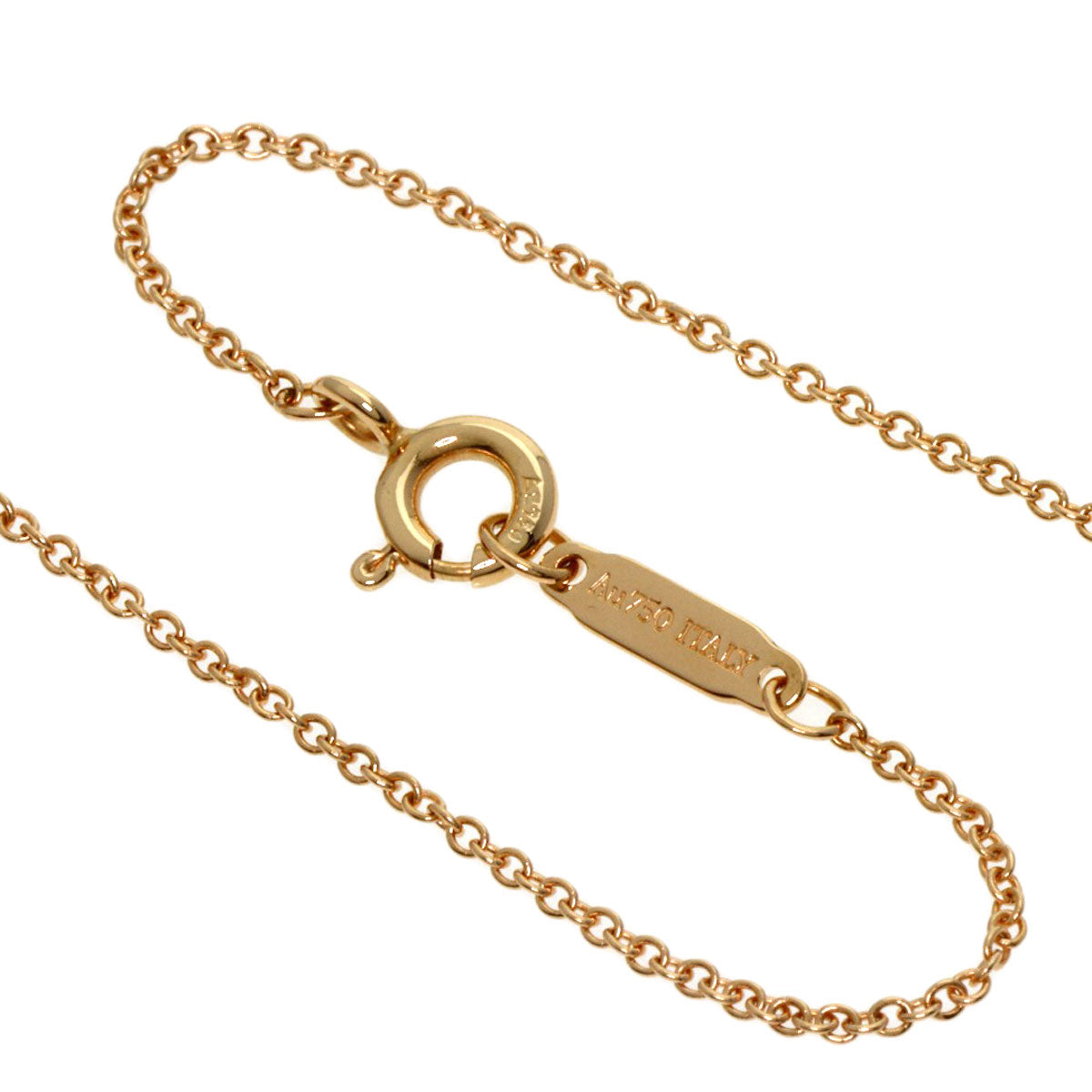 TIFFANY&Co. T Smile Small Diamond Necklace K18 Pink Gold Ladies [Used]