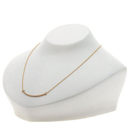 TIFFANY&Co. T Smile Small Diamond Necklace K18 Pink Gold Ladies [Used]