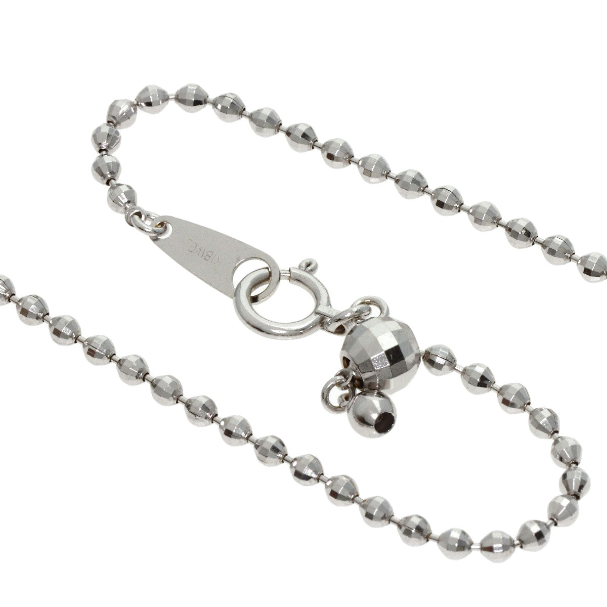 Chain 17.7" Necklace K18 White Gold 5.9g　Ladies
