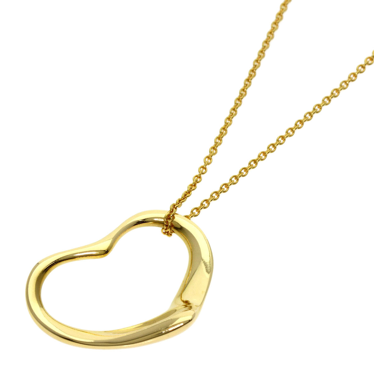 TIFFANY&Co. Open heart Necklace K18 Yellow Gold Ladies [Used]