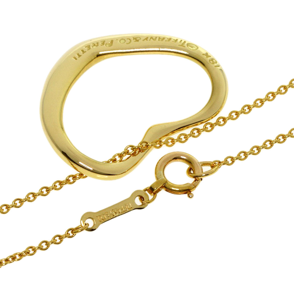 TIFFANY&Co. Open heart Necklace K18 Yellow Gold Ladies [Used]