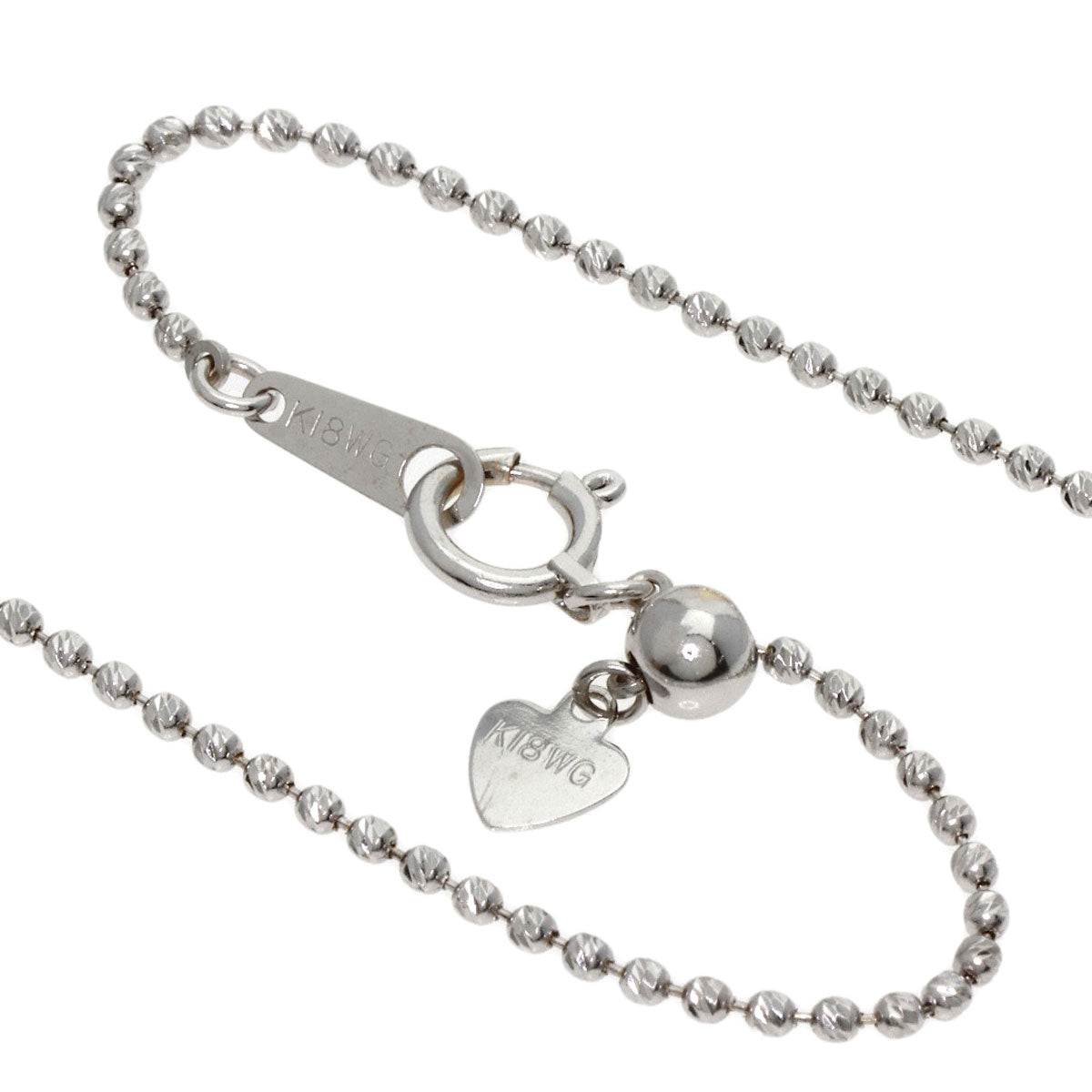 Chain 17.7" Necklace K18 White Gold 3.6g　Ladies