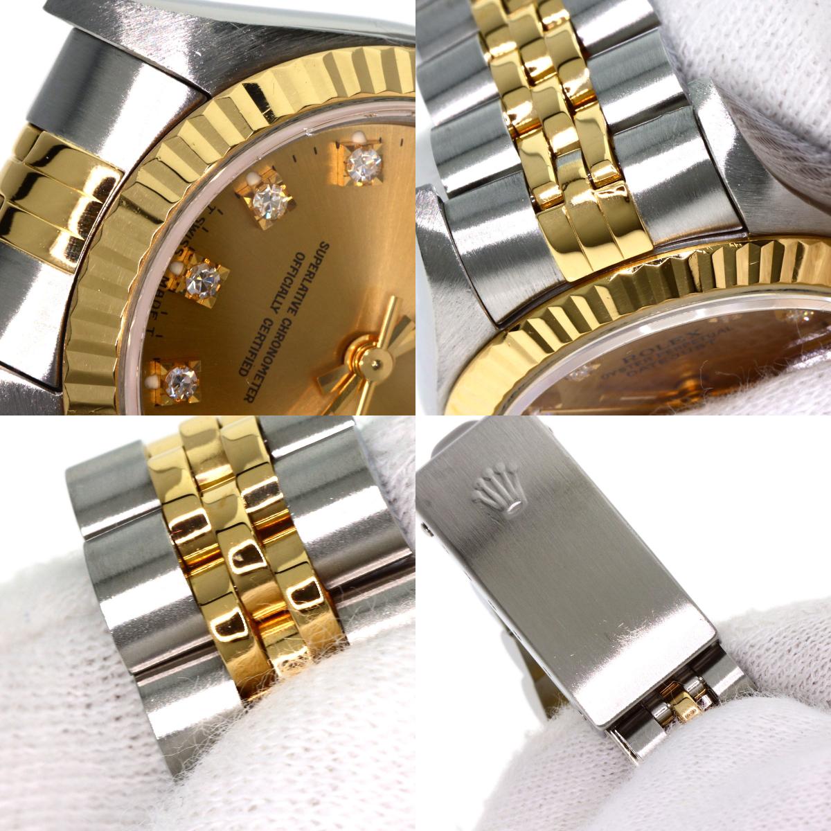 ROLEX DATEJUST 10P Diamond Watches 69173G Stainless Steel/SSxK18YG Ladies