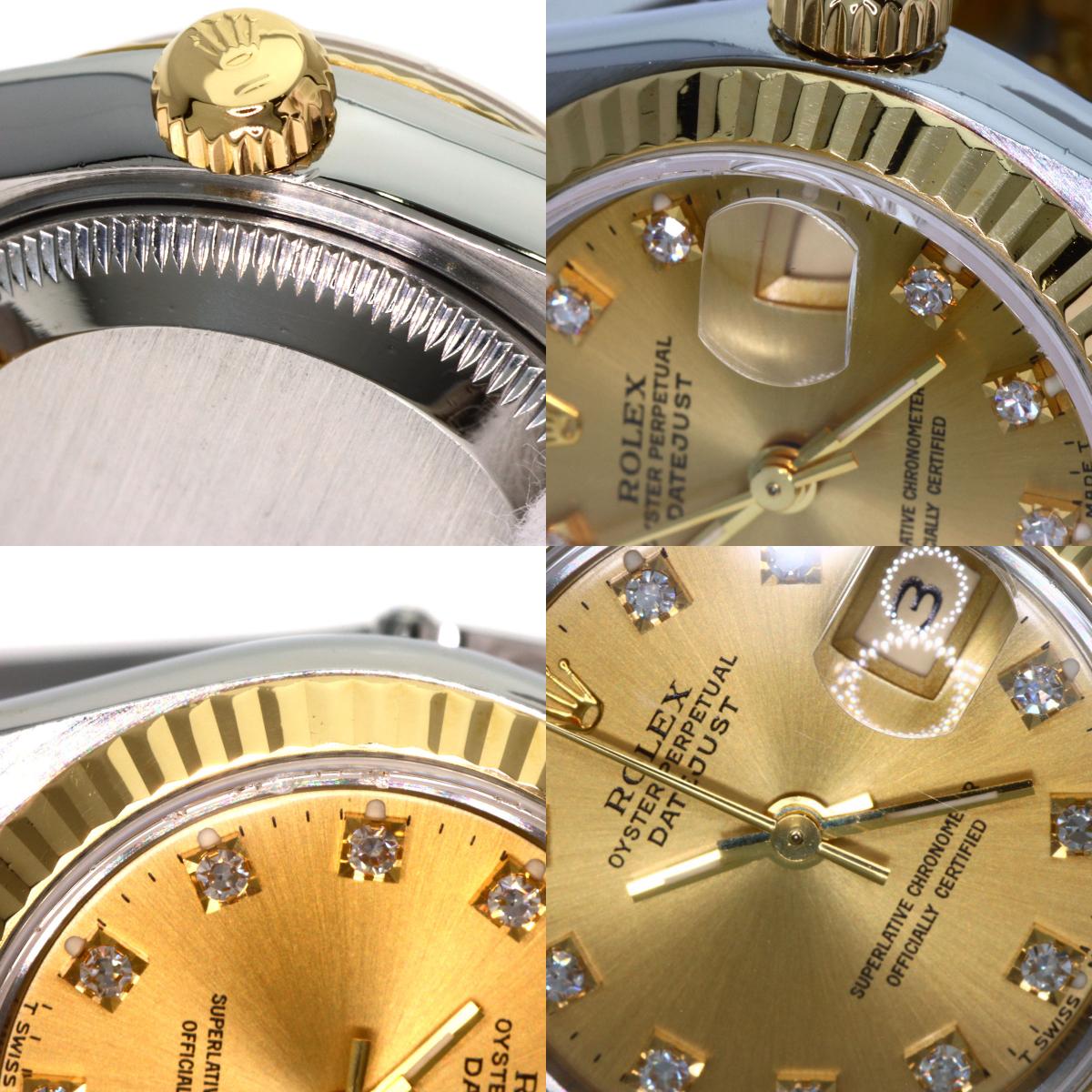 ROLEX DATEJUST 10P Diamond Watches 69173G Stainless Steel/SSxK18YG Ladies