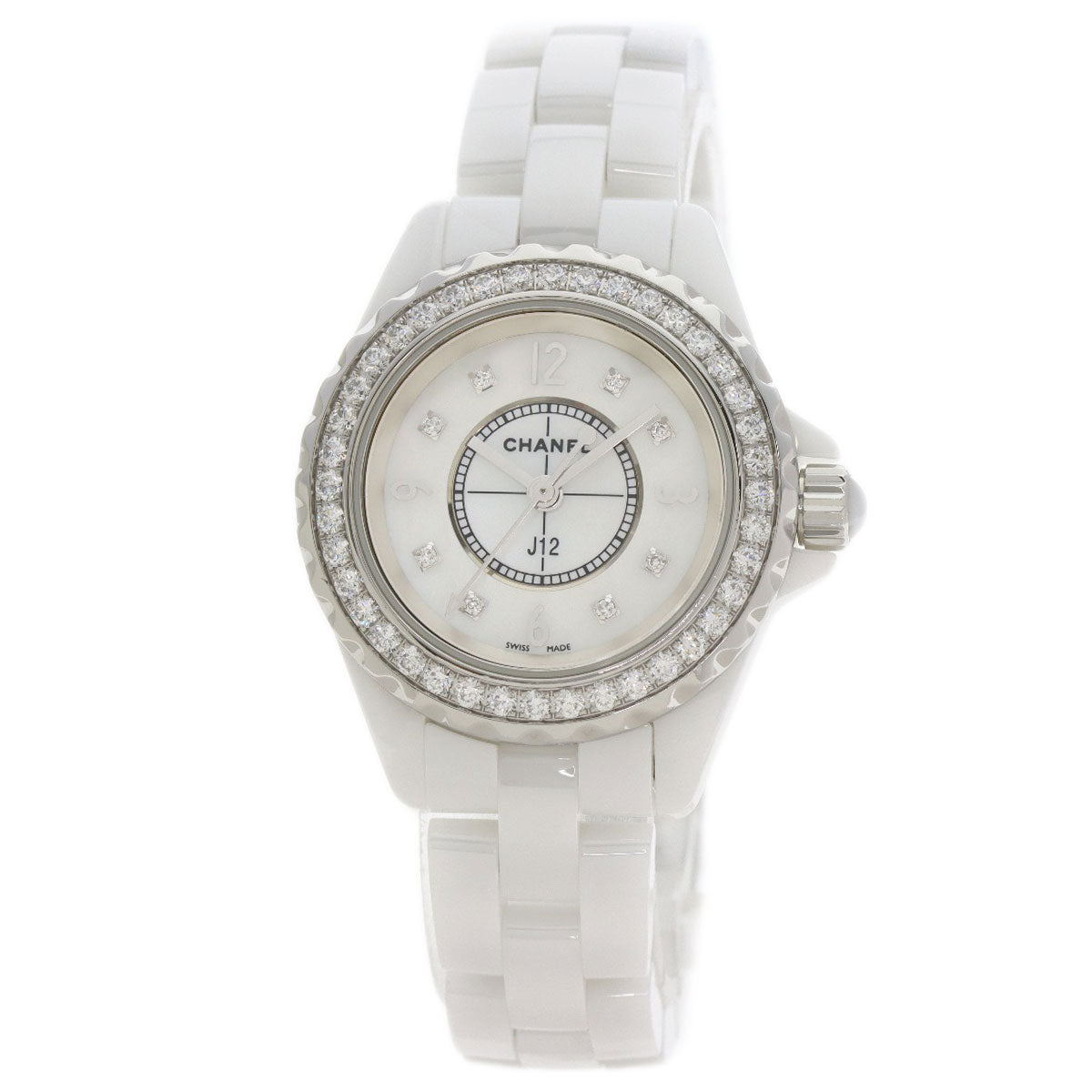 CHANEL J12 1.1" 8P Bezel Diamond Watches H2572 Ceramic/Ceramic Ladies