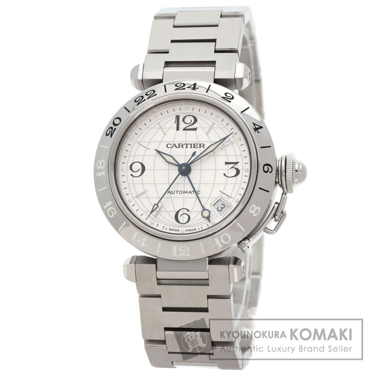 CARTIER Pasha C Meridian GMT Watches W31078M7 Stainless Steel/Stainless Steel Boys