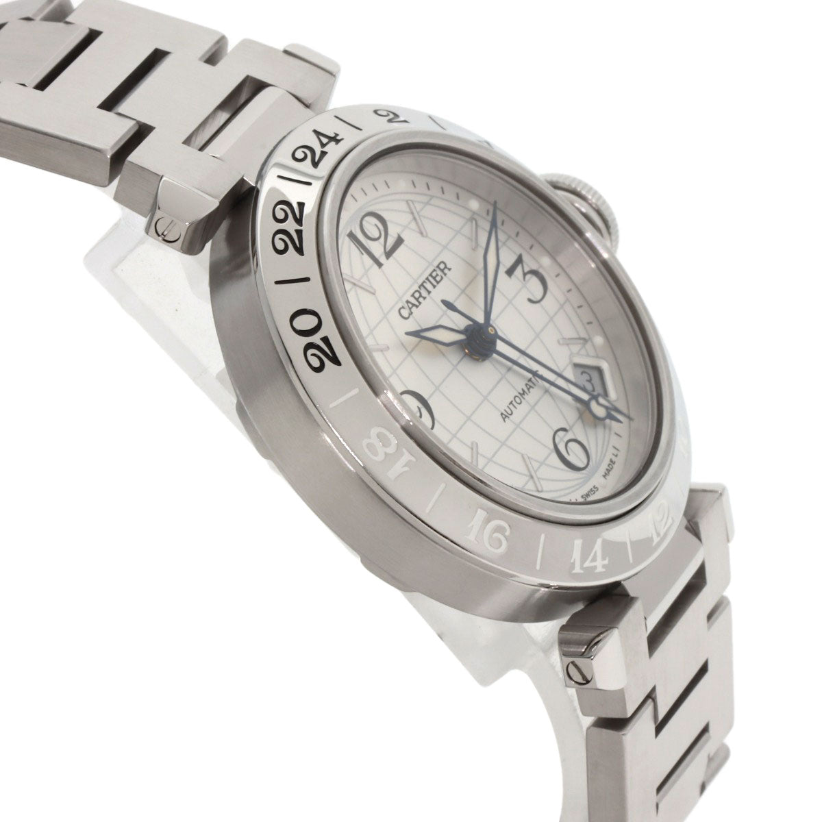 CARTIER Pasha C Meridian GMT Watches W31078M7 Stainless Steel/Stainless Steel Boys