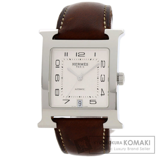 HERMES H watch Watches HH2.810 Stainless Steel/Leather mens