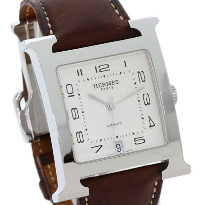 HERMES H watch Watches HH2.810 Stainless Steel/Leather mens