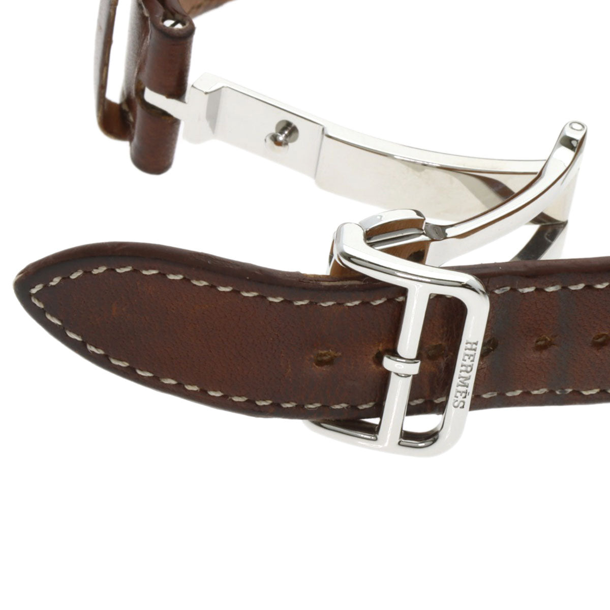 HERMES H watch Watches HH2.810 Stainless Steel/Leather mens