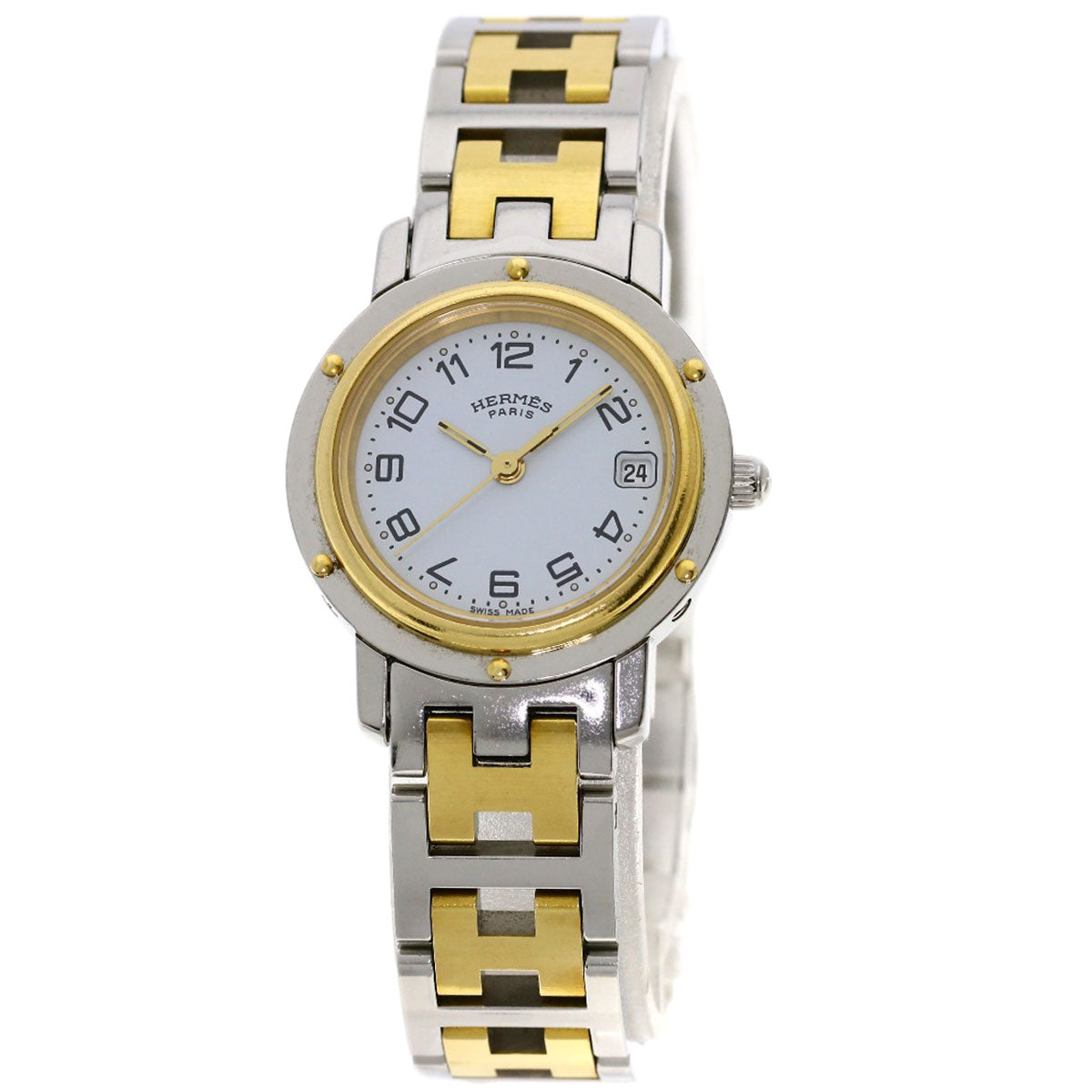 HERMES Clipper Watches CL4.220 Stainless Steel/SSxGP Ladies