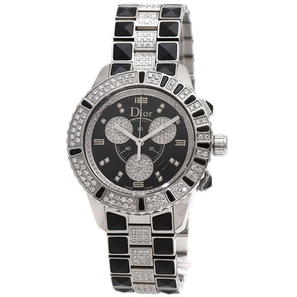 CHRISTIAN DIOR Crystal Chronograph Diamond Watches CD11431D Stainless Steel/Stainless Steel mens