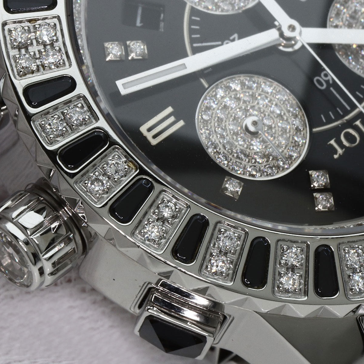 CHRISTIAN DIOR Crystal Chronograph Diamond Watches CD11431D Stainless Steel/Stainless Steel mens