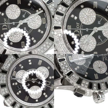 CHRISTIAN DIOR Crystal Chronograph Diamond Watches CD11431D Stainless Steel/Stainless Steel mens