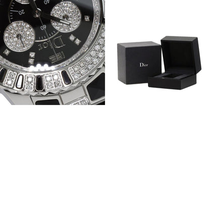CHRISTIAN DIOR Crystal Chronograph Diamond Watches CD11431D Stainless Steel/Stainless Steel mens