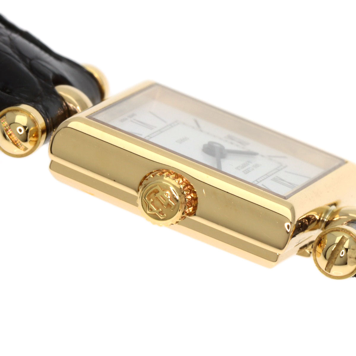 Van Cleef & Arpels Classic Carre Square Watches 122942B1 K18 Yellow Gold/Leather Ladies