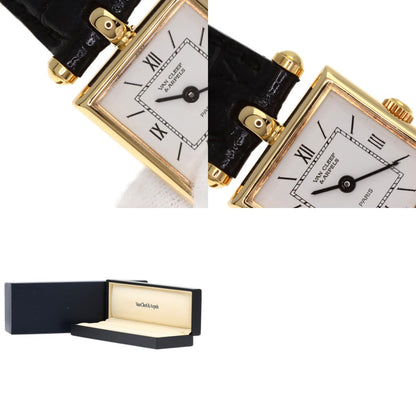 Van Cleef & Arpels Classic Carre Square Watches 122942B1 K18 Yellow Gold/Leather Ladies