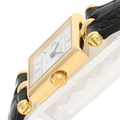 Van Cleef & Arpels Classic Carre Square Watches 122942B1 K18 Yellow Gold/Leather Ladies