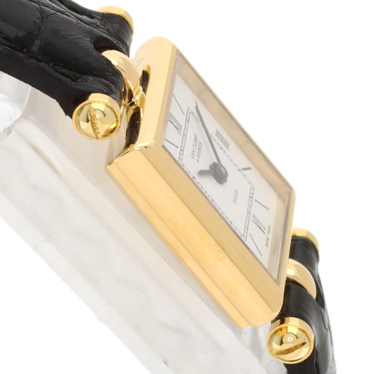 Van Cleef & Arpels Classic Carre Square Watches 122942B1 K18 Yellow Gold/Leather Ladies