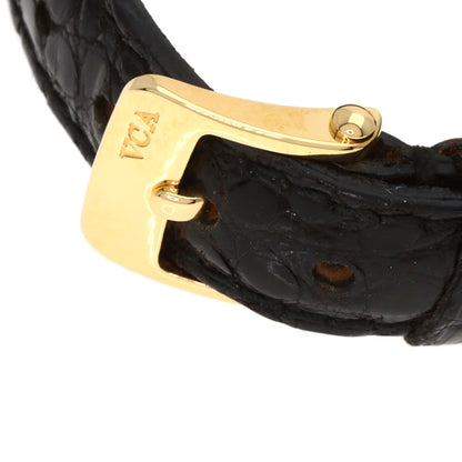 Van Cleef & Arpels Classic Carre Square Watches 122942B1 K18 Yellow Gold/Leather Ladies