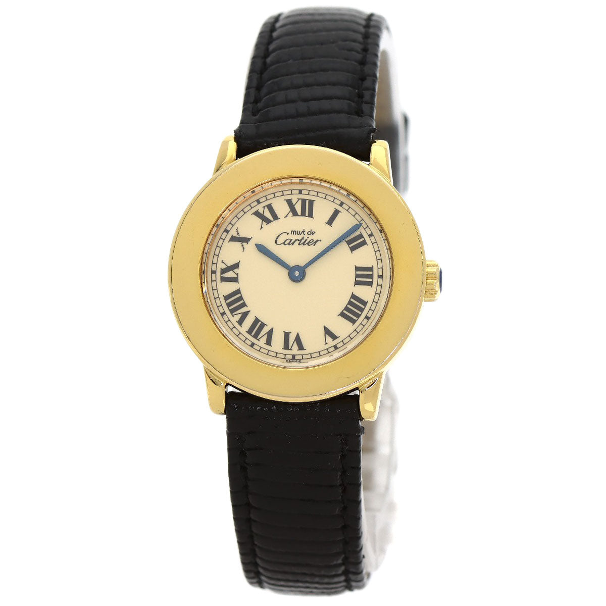 CARTIER Must Rondo Watches W1008743 Silver/Leather Ladies