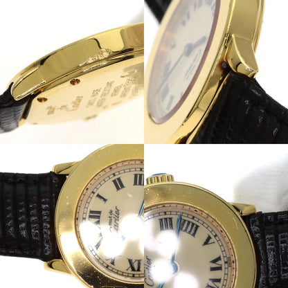 CARTIER Must Rondo Watches W1008743 Silver/Leather Ladies