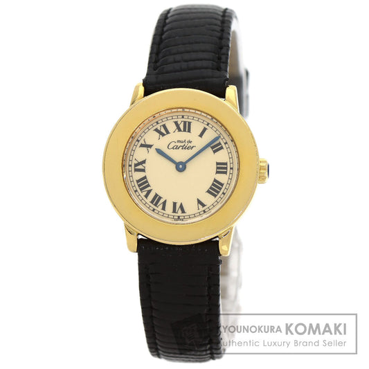 CARTIER Must Rondo Watches W1008743 Silver/Leather Ladies