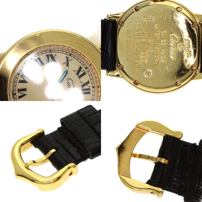 CARTIER Must Rondo Watches W1008743 Silver/Leather Ladies