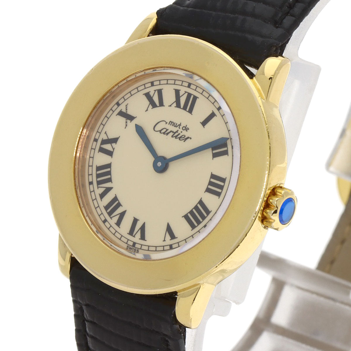 CARTIER Must Rondo Watches W1008743 Silver/Leather Ladies