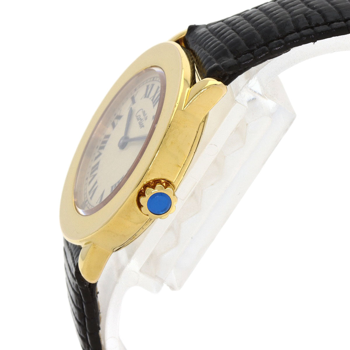 CARTIER Must Rondo Watches W1008743 Silver/Leather Ladies