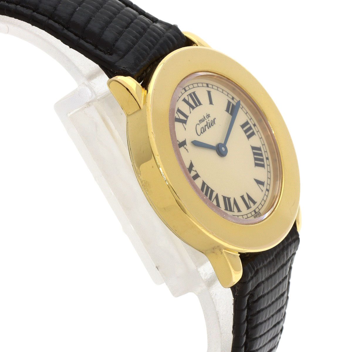 CARTIER Must Rondo Watches W1008743 Silver/Leather Ladies